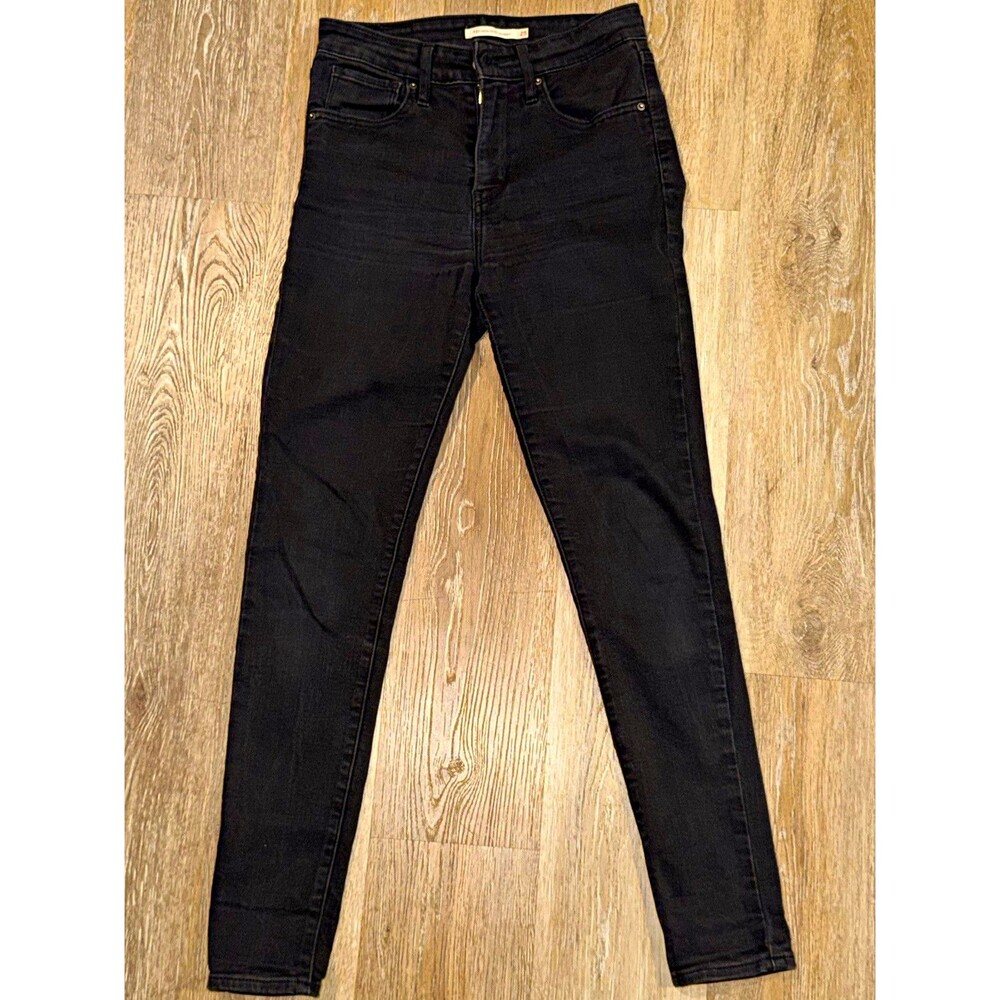 Levi’s 505 Women’s Black Dark Wash Denim Slim Skinny Jeans 25x28. SKU-33